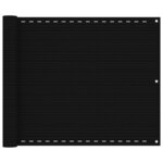 vidaXL Écran de balcon Noir 75x400 cm PEHD