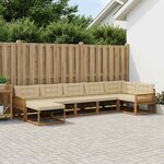vidaXL Ensemble de canapés d'extérieur 7 pc Naturel et Beige