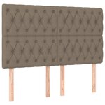vidaXL Tête de lit à LED Taupe 144x7x118/128 cm Tissu