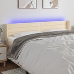 vidaXL Tête de lit à LED Crème 203x16x78/88 cm Tissu