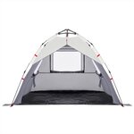 vidaXL Tente de plage 3 personnes gris libération rapide imperméable