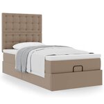 VidaXL Lit ottoman et matelas cappuccino 90x200 cm similicuir