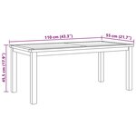 vidaXL Table basse Marron 110 x 55 x 45 cm Bois de teck solide