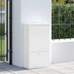 vidaXL Boîte de dépôt de colis avec porte Blanc 44 x 22 x 82 cm Acier