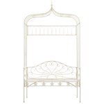 vidaXL Banc de jardin 122 cm Fer Blanc antique