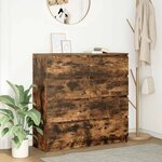 vidaXL Buffet chêne fumé 100x35x99 cm bois d'ingénierie