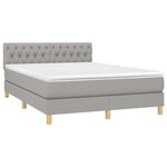 vidaXL Sommier à lattes de lit avec matelas Gris clair 140x200cm Tissu