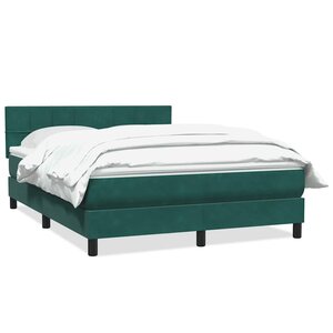 vidaXL Sommier à lattes de lit et matelas vert foncé 160x220cm velours