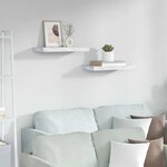 vidaXL Étagère Murale 2 Pièces Marbre blanc 50 x 23 5 x 4 cm