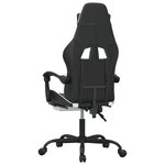 vidaXL Chaise de jeu avec repose-pied Noir et blanc Similicuir
