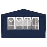 vidaXL Tente de réception avec parois latérales 4x9 m Bleu 90 g/m²