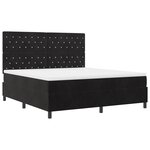 Lit à ressorts vidaXL avec matelas et LED Noir 180x200 cm Velours