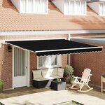 vidaXL Auvent Rétractable 400 × 350 cm Noir