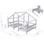 Lit cabane VILLY 2 places 90 x 200 blanc