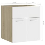 vidaXL Armoire d'évier et lavabo intégré Blanc/chêne sonoma Aggloméré