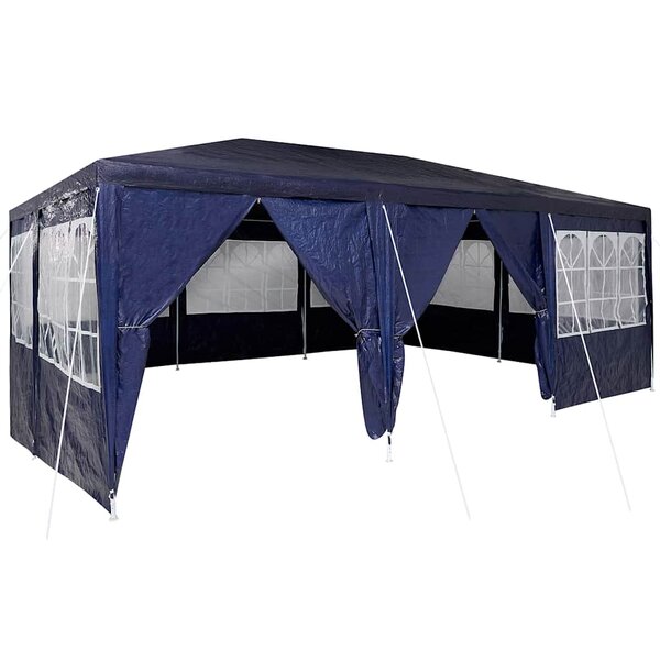 vidaXL Tente de fête Bleu  Blanc 600 x 400 x 266 cm Polyester  Acier
