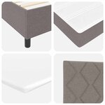vidaXL Lit à ressorts avec matelas Taupe 140 x 190 cm tissu