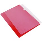 Pochette coin polypropylène grainé - 12/100e - rouge transparent - 100 unités Q-CONNECT