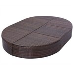 vidaXL Lit de repos d'extérieur avec coussin Résine tressée Marron