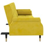 vidaXL Canapé-lit avec coussins jaune velours