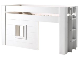 NOAH Lit mezzanine 90x200cm pin massif laqué Blanc