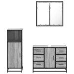 vidaXL Ensemble de meubles de salle de bain 3 Pièces Sonoma gris