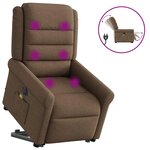vidaXL Fauteuil inclinable de massage électrique Marron Tissu