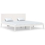 vidaXL Cadre de lit sans matelas blanc 200x200 cm bois massif de pin