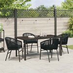 vidaXL Ensemble de salle à manger pour jardin 5 Pièces Noir Poly rotin