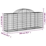 vidaXL Paniers à gabions arqués 6 Pièces 200x50x80/100 cm Fer galvanisé