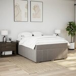 vidaXL Sommier à lattes de lit avec matelas Taupe 160x200 cm Tissu