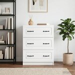 vidaXL Armoire à tiroirs Blanc 66 x 34 5 x 87 cm Bois d'ingénierie
