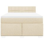 vidaXL Sommier à lattes de lit avec matelas Crème 140x190 cm Tissu