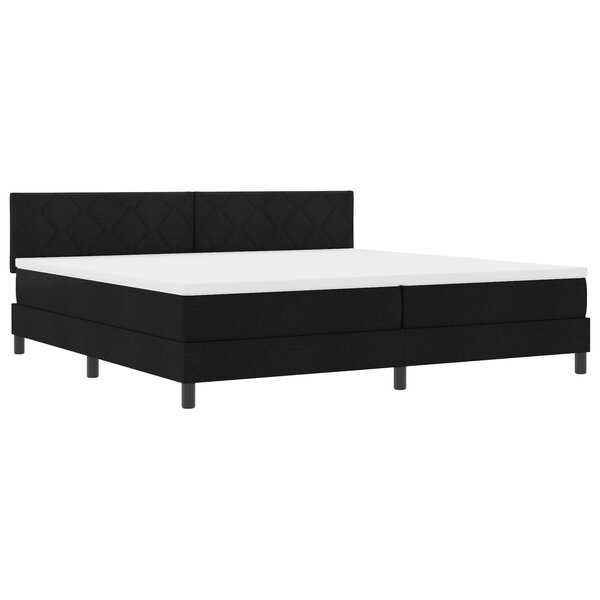 vidaXL Lit avec sommier & matelas & LED noir 200x200 cm en tissu