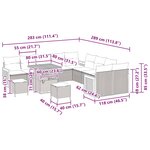 vidaXL Ensemble de canapé de jardin avec coussin 13 Pièces Noir et crème