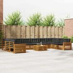 vidaXL Ensembles de canapés 11 pc Naturel et Anthracite