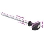 vidaXL Piquets de tente 12 Pièces 17 cm Ø7 mm acier galvanisé