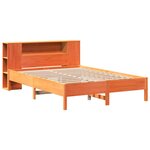 vidaXL Lit bibliothèque sans matelas cire marron 135x190 cm pin massif