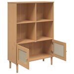 vidaXL Bibliothèque SENJA aspect de rotin marron bois massif de pin