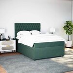 vidaXL Sommier à lattes de lit et matelas Vert foncé 140x190cm Velours