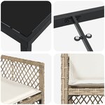 vidaXL Ensemble de salle à manger pour jardin 5 Pièces Beige polyrotin