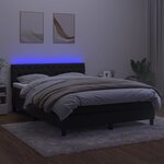 vidaXL Sommier à lattes de lit avec matelas et LED Noir 140x190 cm