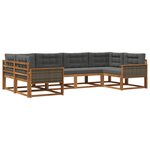 vidaXL Ensemble de canapés d'extérieur 6 pc Naturel et Anthracite