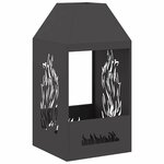 vidaXL Braise Noir 50 x 50 x 100 cm Acier laminé à froid