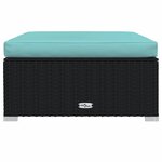 vidaXL Salon de jardin 4 Pièces avec coussins Noir Résine tressée