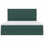 vidaXL Lit de rangement LED avec matelas Vert foncé 160 x 200 cm