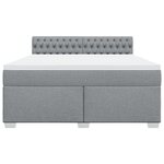 vidaXL Sommier à lattes de lit avec matelas Gris clair 180x200cm Tissu
