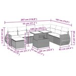 vidaXL Salon de jardin 9 Pièces avec coussins gris clair résine tressée