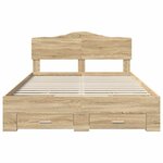 vidaXL Cadre de lit Chêne Sonoma 140 x 190 cm Bois d'ingénierie