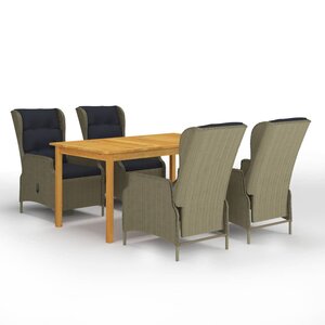 vidaXL Ensemble à manger de jardin 5 Pièces Marron